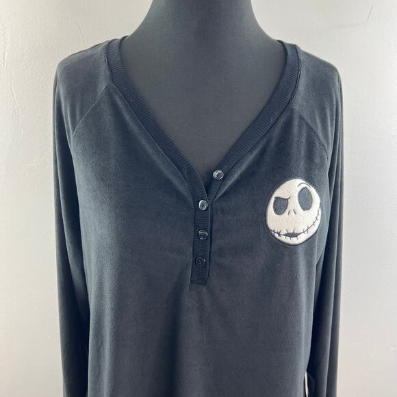 Disney The Nightmare Before Christmas Black Pajama Top Sleepwear Size XL - Picture 3 of 10